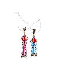 Whimsical Safari Cheetah Pajama Ornament Variations