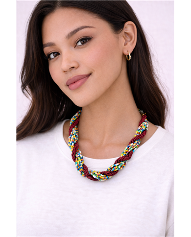 Iliyounganishwa Handmade African Maasai Bead Necklace