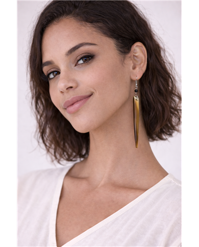 Inawezekana African Cow Horn Earrings