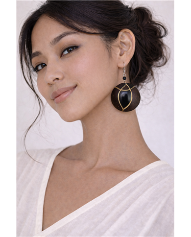 Jicho Handmade African Coconut Shell Earrings