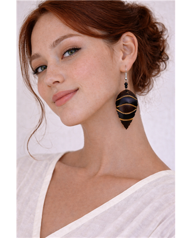 Jicho la Duma African Handmade Coconut Shell Earrings