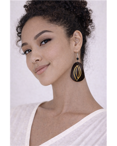 Jicho la Twiga African Handmade Coconut Shell Earrings