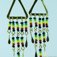 Brass Maasai Beads Rasta Earrings 150-98