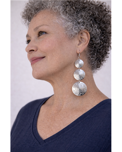 Jua Tiered Aluminum Disk African Earrings