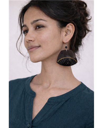 Kidole Cha Tembo Handmade African Coconut Shell Earrings