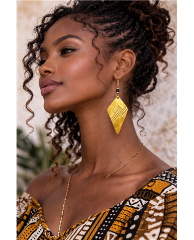 Kite Mchoro Brass Earrings