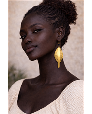 African Handmade Kivuli Brass Statement Earrings