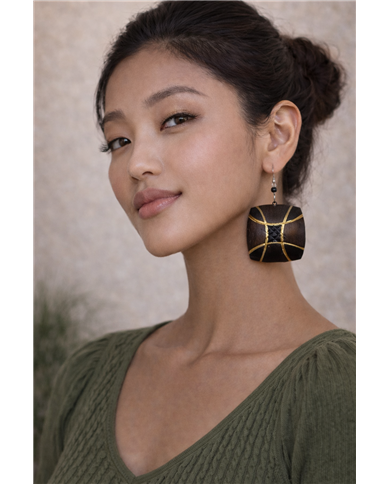 Kobe Handmade African Coconut Shell Earrings