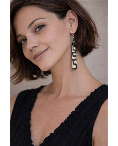 Handmade Kujenga Batik Bone African Earrings