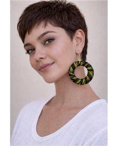 Kutabasamu Kitenge Earrings - Yellow