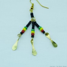 Brass Maasai Beads Rasta Earrings 154-29